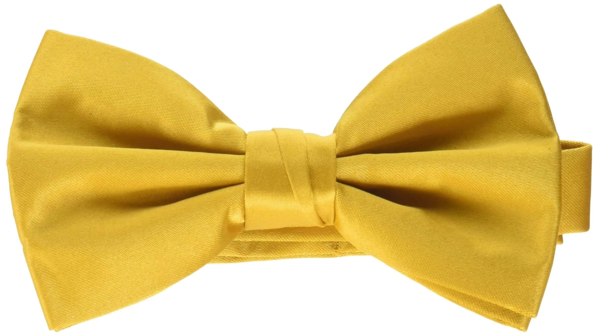 Stacy Adams Satin Solid Bow Tie, Gold | Handmade Microfiber Formal Accessory