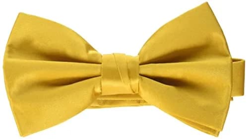 Stacy Adams Satin Solid Bow Tie, Gold | Handmade Microfiber Formal Accessory thumbnail 1