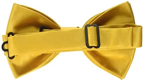 Stacy Adams Satin Solid Bow Tie, Gold | Handmade Microfiber Formal Accessory thumbnail 2