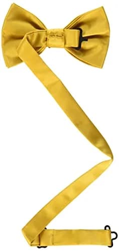 Stacy Adams Satin Solid Bow Tie, Gold | Handmade Microfiber Formal Accessory thumbnail 3