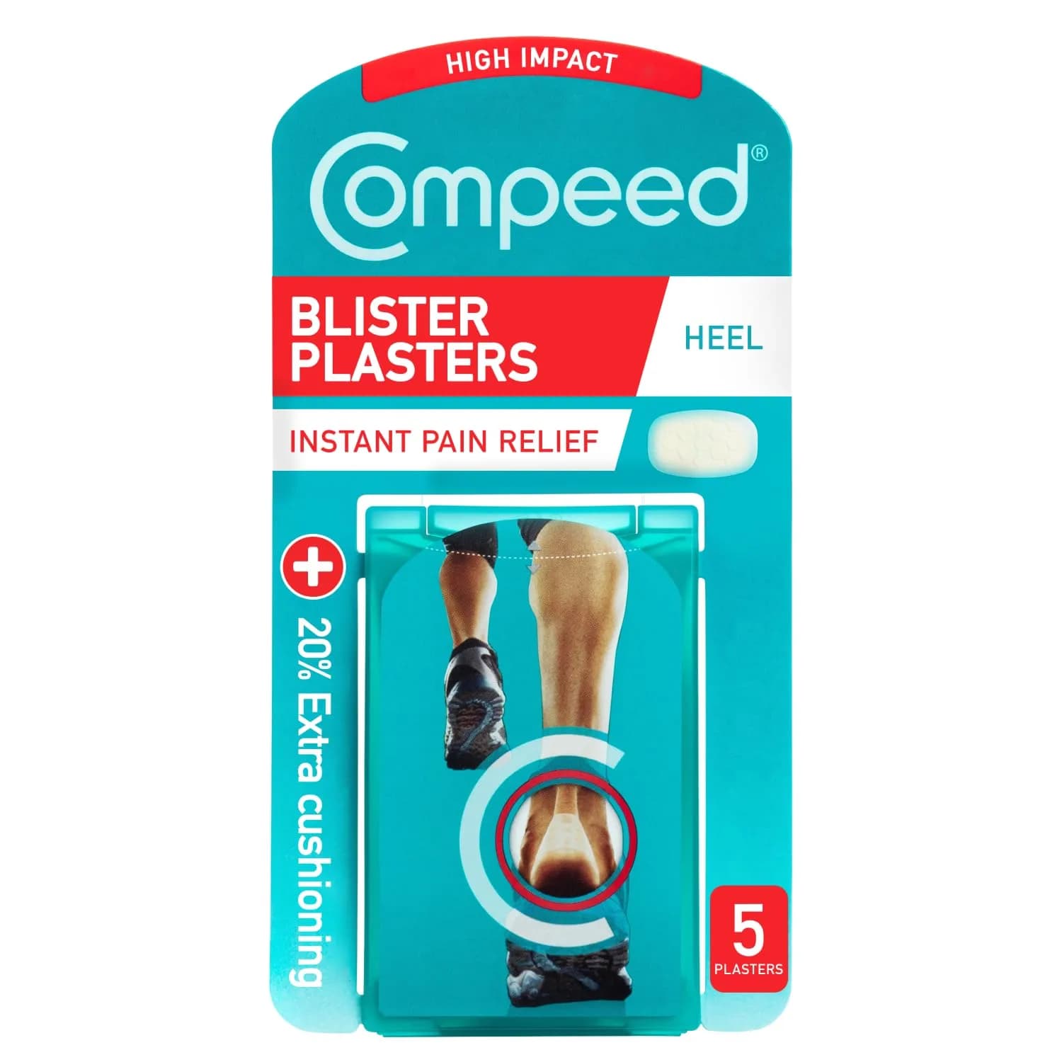 Compeed Sports Heel Blister Plasters 5 Hydrocolloid Cushions | Heal Fast & Discreet — Blue