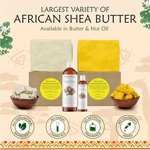 Plant Guru Raw African Shea Butter 16 oz. | Pure, Unrefined, Moisturizes Dry Skin & Hair thumbnail 7