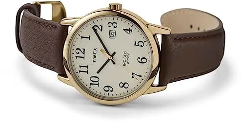 Timex Men's Easy Reader 38mm Brown Leather Strap Watch | Classic Analog Quartz with INDIGLO Night Light thumbnail 2