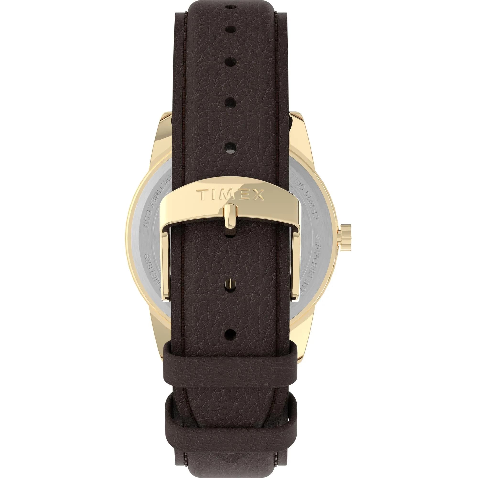 Timex Men's Easy Reader 38mm Brown Leather Strap Watch | Classic Analog Quartz with INDIGLO Night Light - view 4