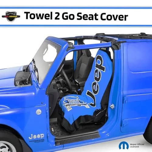 Seat Armour Jeep Seat Towel - Universal Fit Soft Machine Washable Jeep Towel - Easy Install, Multipurpose Towel2Go Seat Cover for Jeep - Blue | Airbag-Safe, Durable thumbnail 2