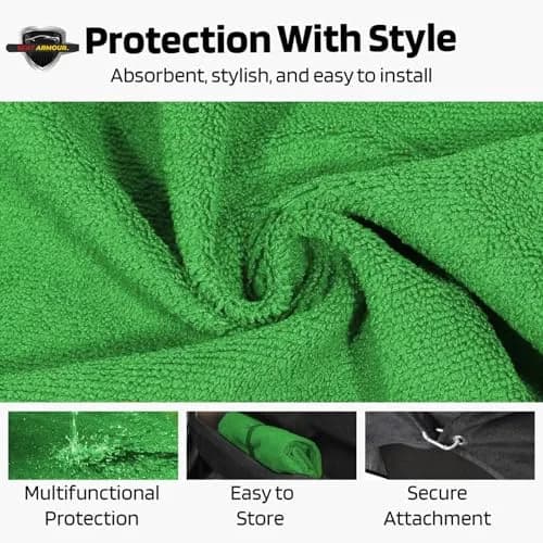 Seat Armour Jeep Seat Towel - Universal Fit Soft Machine Washable Jeep Towel - Easy Install, Multipurpose Towel2Go Seat Cover for Jeep - Green thumbnail 4