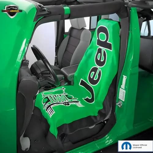 Seat Armour Jeep Seat Towel - Universal Fit Soft Machine Washable Jeep Towel - Easy Install, Multipurpose Towel2Go Seat Cover for Jeep - Green thumbnail 6
