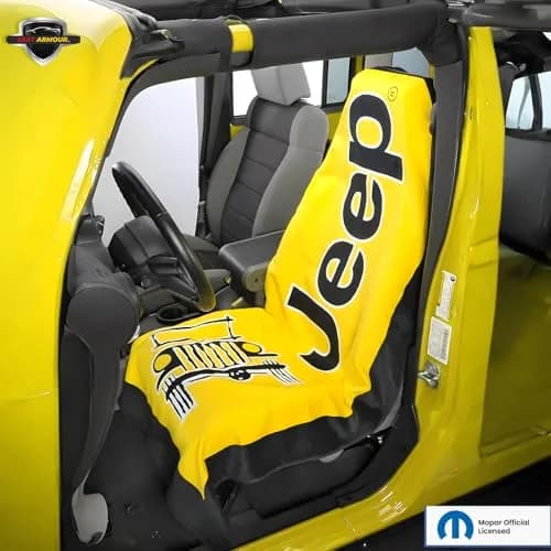 Seat Armour Seat Towel - Universal Fit Soft Machine Washable Towel - Easy Install, Multipurpose Towel2Go Seat Cover for Jeep Car - Yellow | Car Seat Protector thumbnail 6