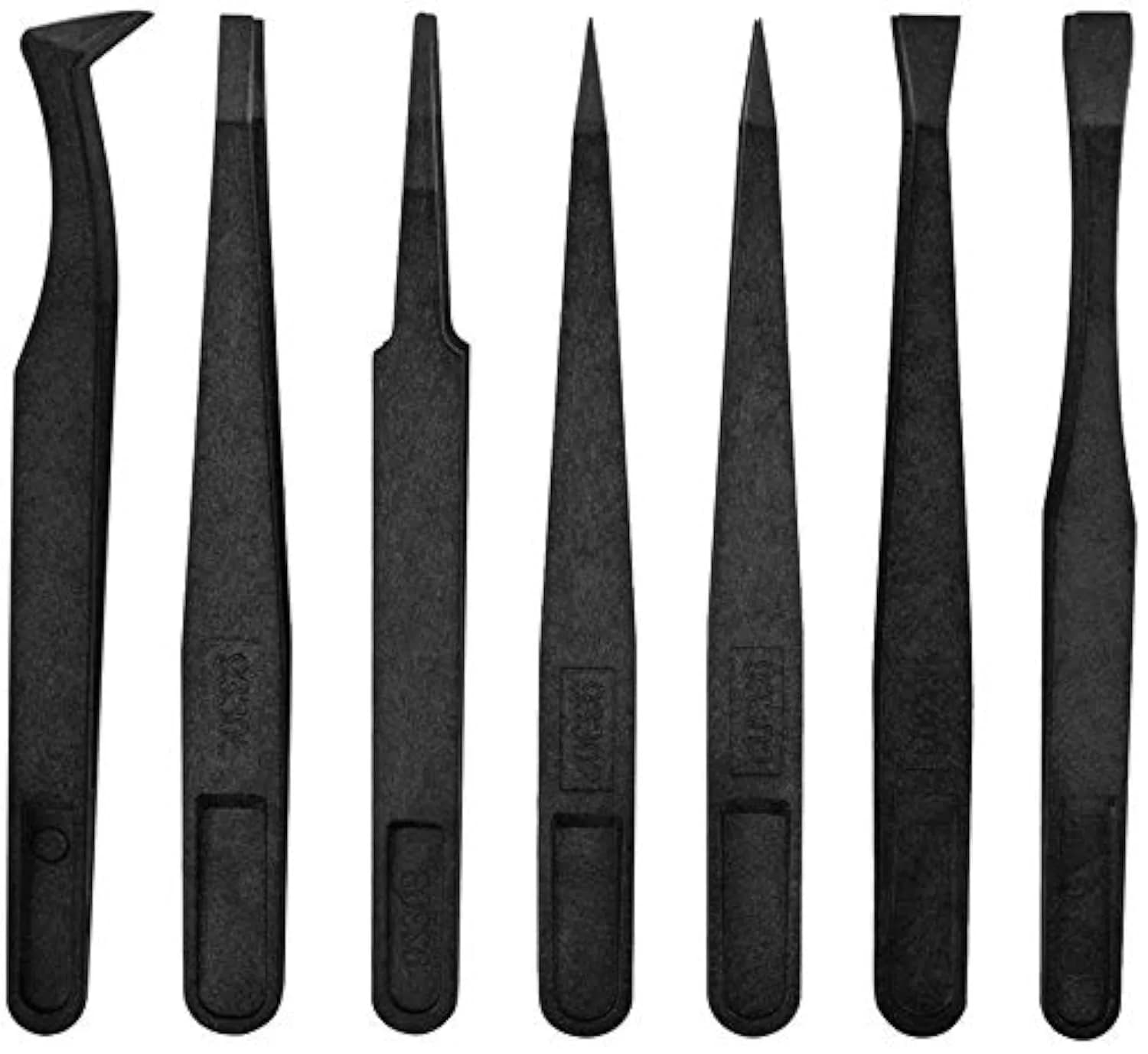 Marrywindix Plastic Tweezers 7pcs | Anti-static Precision Electronics & Jewelry Tool — Plastic 7pcs