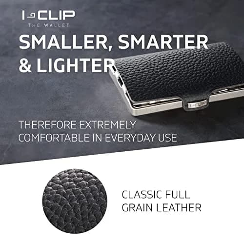I-CLIP Premium Leather Slim Wallet for Men | 9 cm (3.54 in) Black thumbnail 4