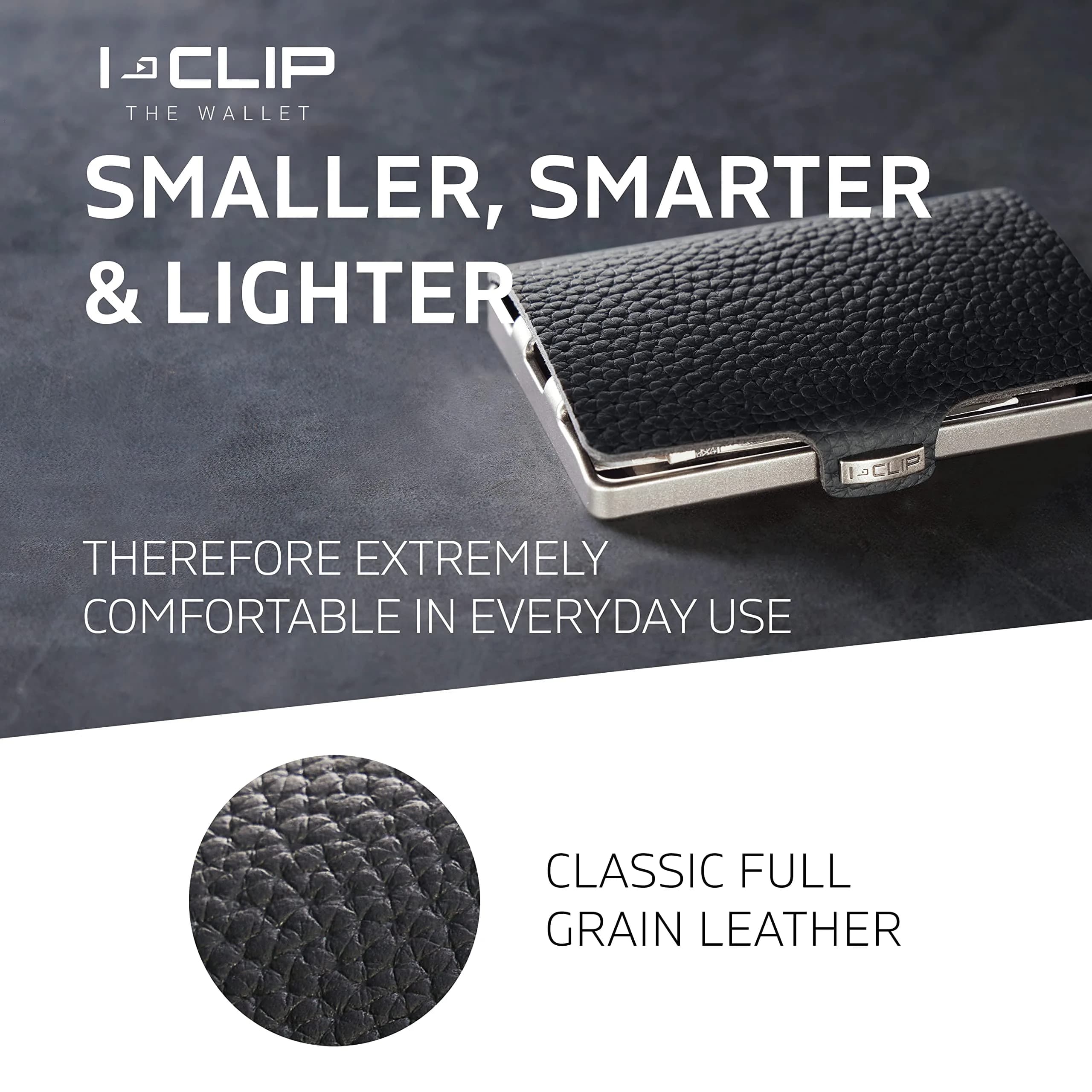 I-CLIP Premium Leather Slim Wallet for Men | 9 cm (3.54 in) Black - view 4