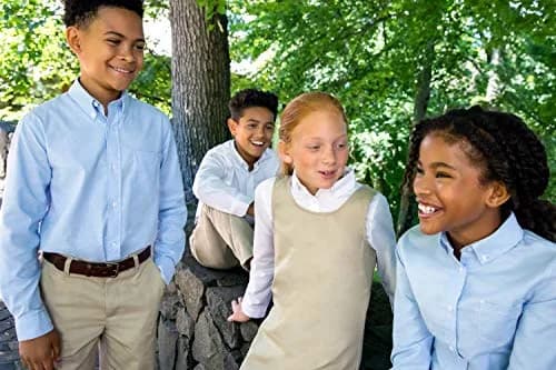 French Toast Girls' Ribbon Bow Pleated Jumper, Khaki, 4T | Classic School Uniform for Girls thumbnail 6