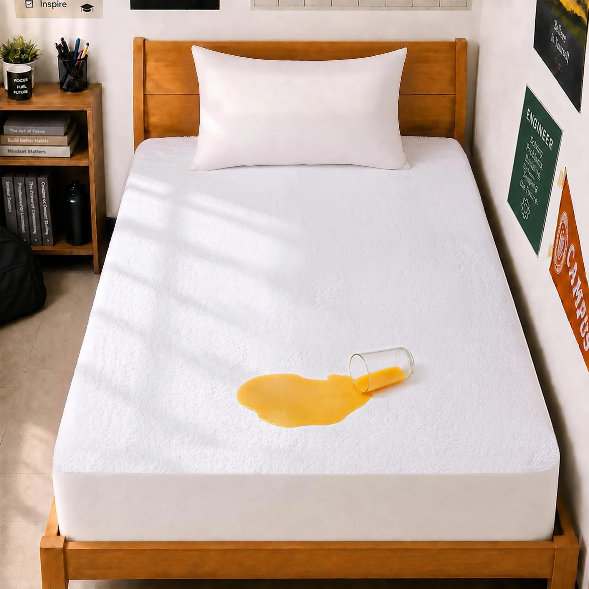 Utopia Bedding Waterproof Twin XL Mattress Protector 15" Deep Pocket | Breathable, Fitted Style, White