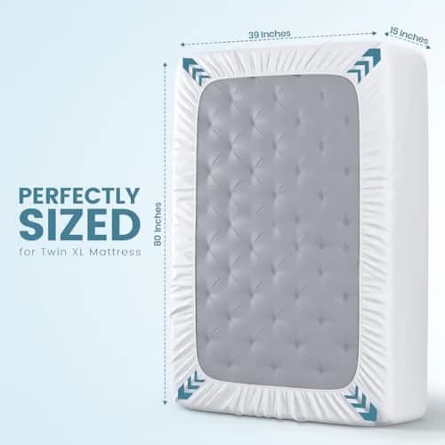 Utopia Bedding Waterproof Twin XL Mattress Protector 15" Deep Pocket | Breathable, Fitted Style, White thumbnail 4