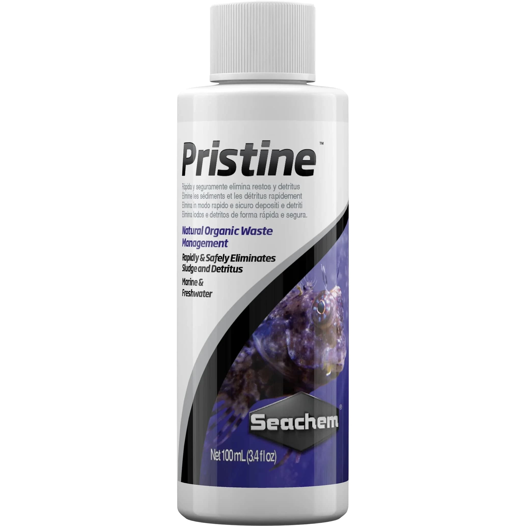 Seachem Pristine Natural Waste Management 100ml (3.4 fl oz) | Organic Sludge & Detritus Eliminator - main product image