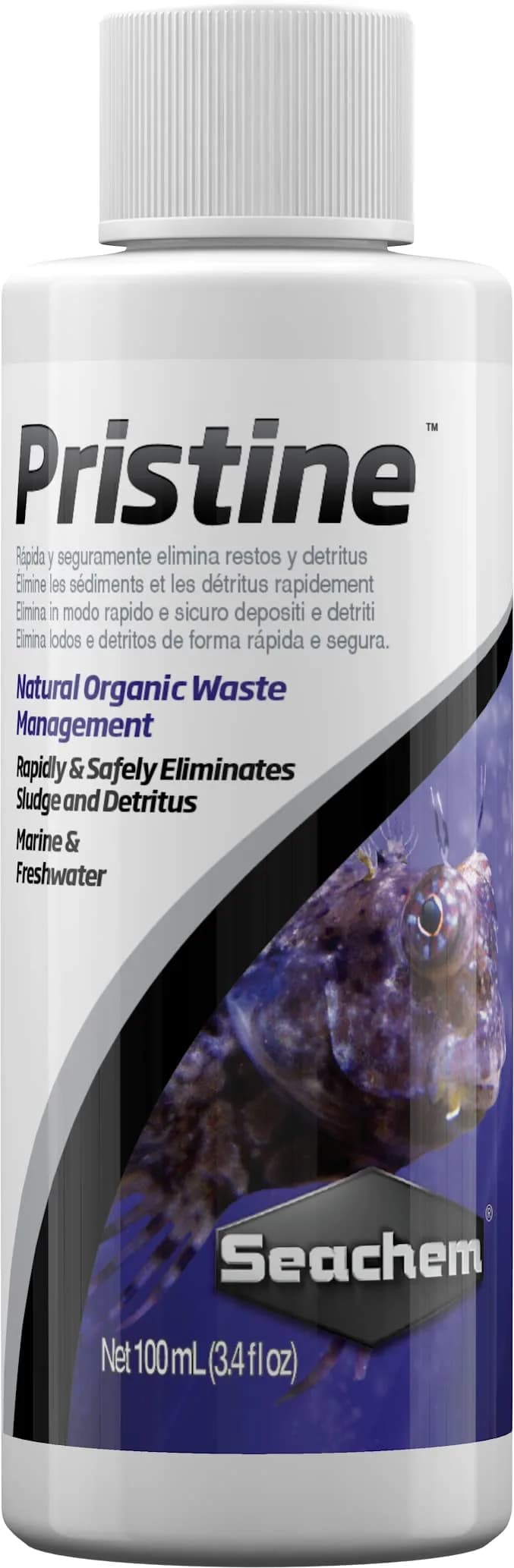 Seachem Pristine Natural Waste Management 100ml (3.4 fl oz) | Organic Sludge & Detritus Eliminator - main product image