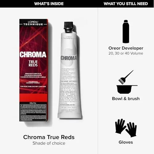 L'OREAL TECHNIQUE Chroma True Reds Permanent Hair Color - Sangria | Long-Lasting Red Shade, Suitable for All Hair Bases, Anti-Breakage Ceramide R™ Complex thumbnail 4