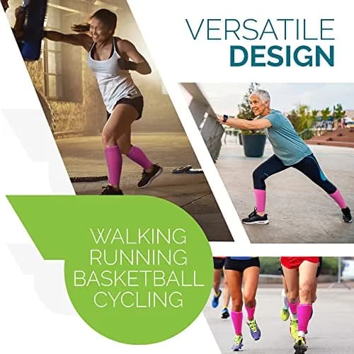 Run Forever Pink Calf Compression Sleeve Large | FDA Approved Medical Grade Support for Shin Splints & Varicose Veins thumbnail 7