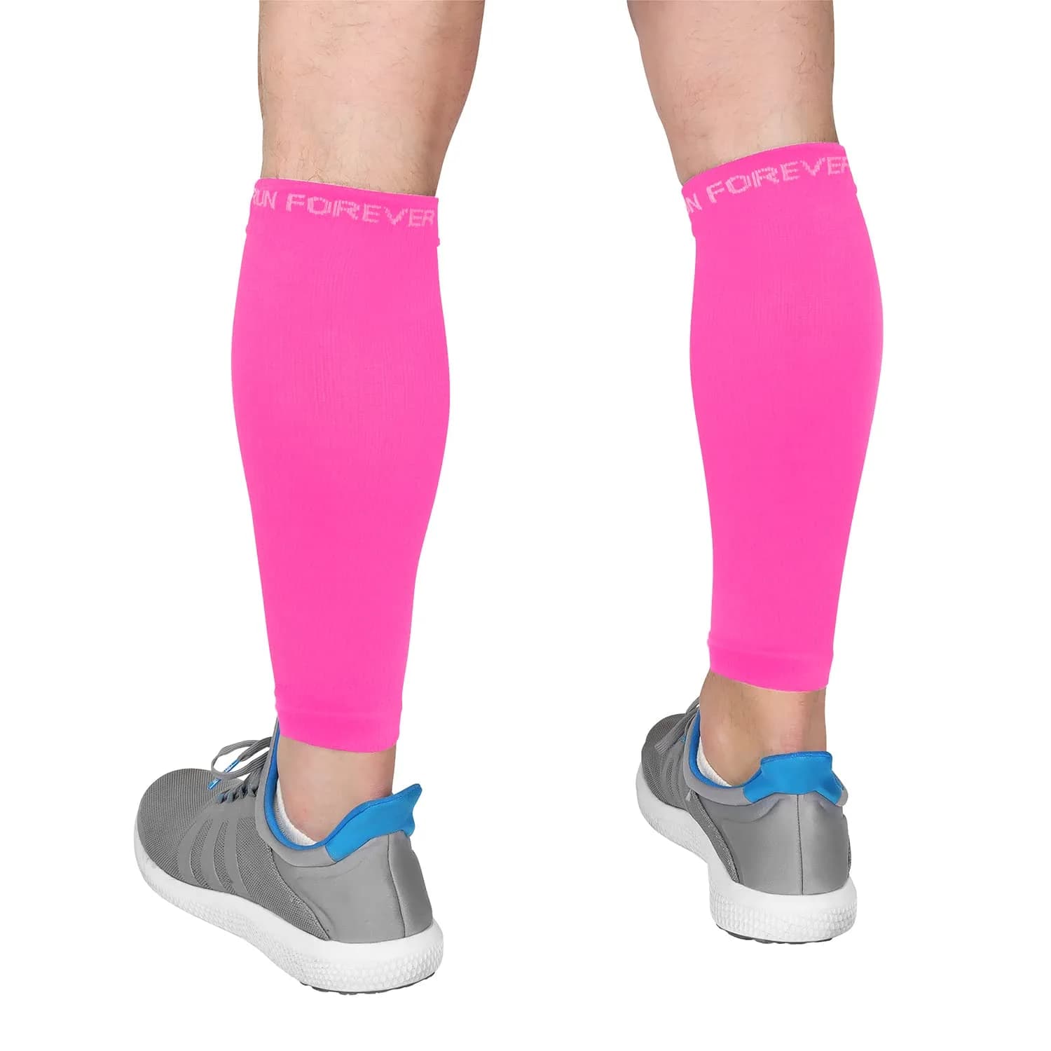 Run Forever Pink Medium Calf Compression Sleeve | 20-30mmHg Graduated Compression for Pain Relief & Recovery - main product image