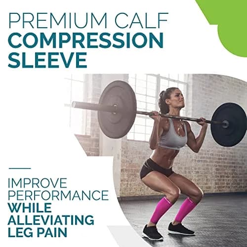 Run Forever Pink Medium Calf Compression Sleeve | 20-30mmHg Graduated Compression for Pain Relief & Recovery thumbnail 3