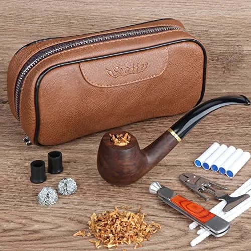Scotte PU Leather Tobacco Pouch for 2 Pipes | Fashionable & Durable (195*105*55mm) thumbnail 5