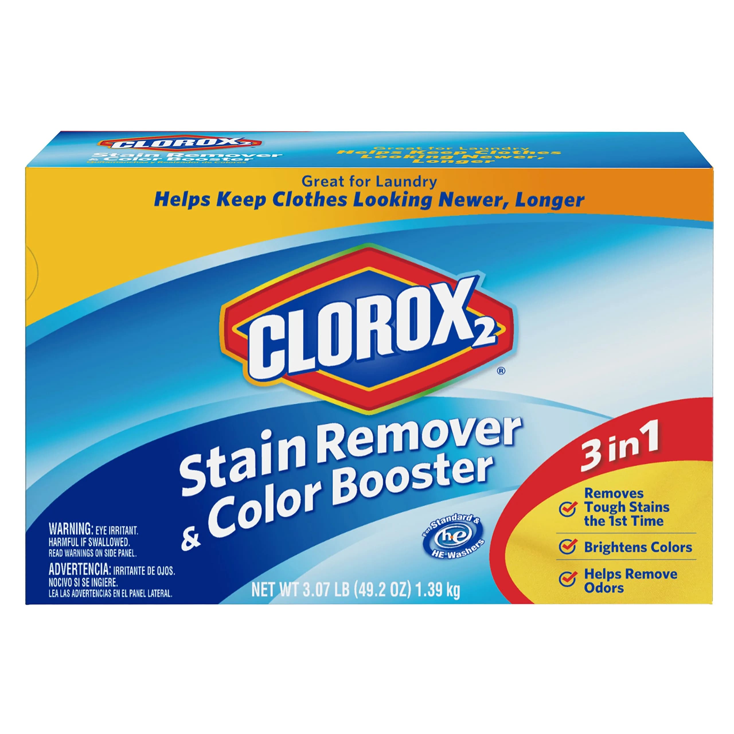 Clorox Laundry Stain Remover and Color Booster Powder 49.2 Oz | Brightening & Odor Elimination — 49.2 Ounce