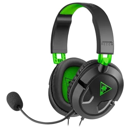 Turtle Beach Recon 50X Wired Gaming Headset Black/Green | 40mm Speakers, Removable Mic, Multiplatform Compatibility thumbnail 1