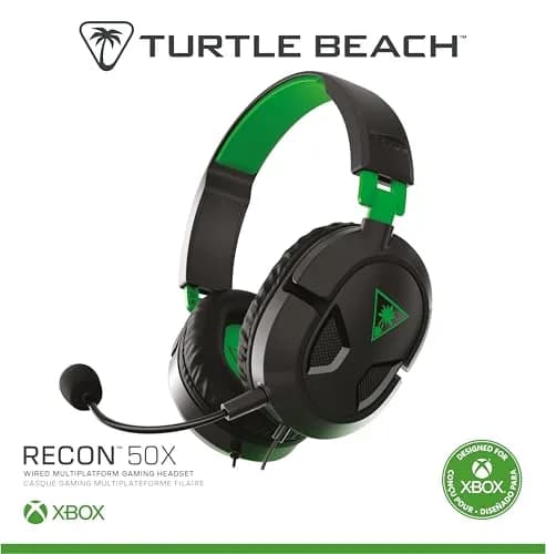 Turtle Beach Recon 50X Wired Gaming Headset Black/Green | 40mm Speakers, Removable Mic, Multiplatform Compatibility thumbnail 10
