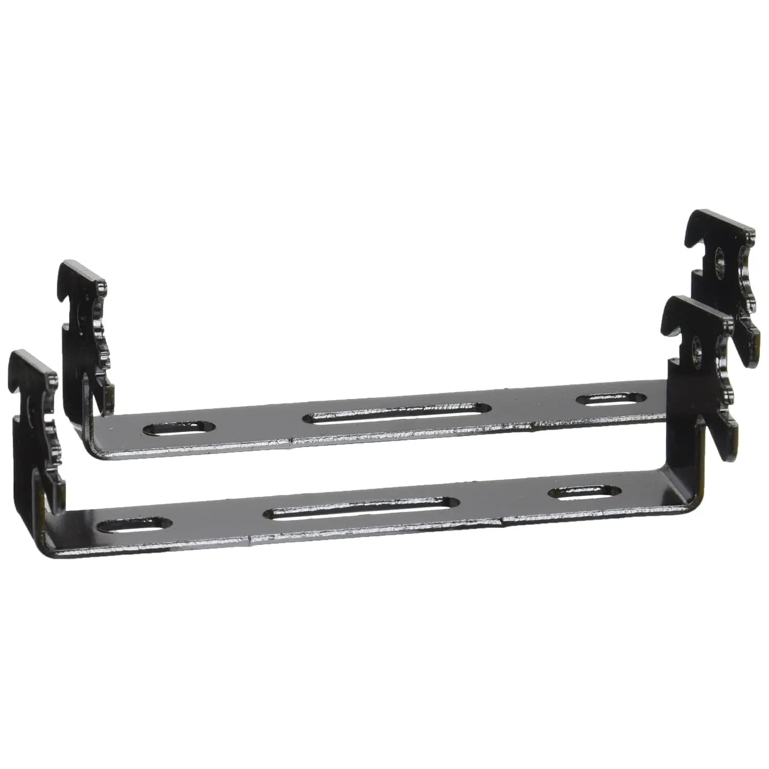 Wall Control Black 1in x 4in C-Bracket Slotted Metal Pegboard Hooks (2-Pack) | Secure Garage Tool Storage - main product image