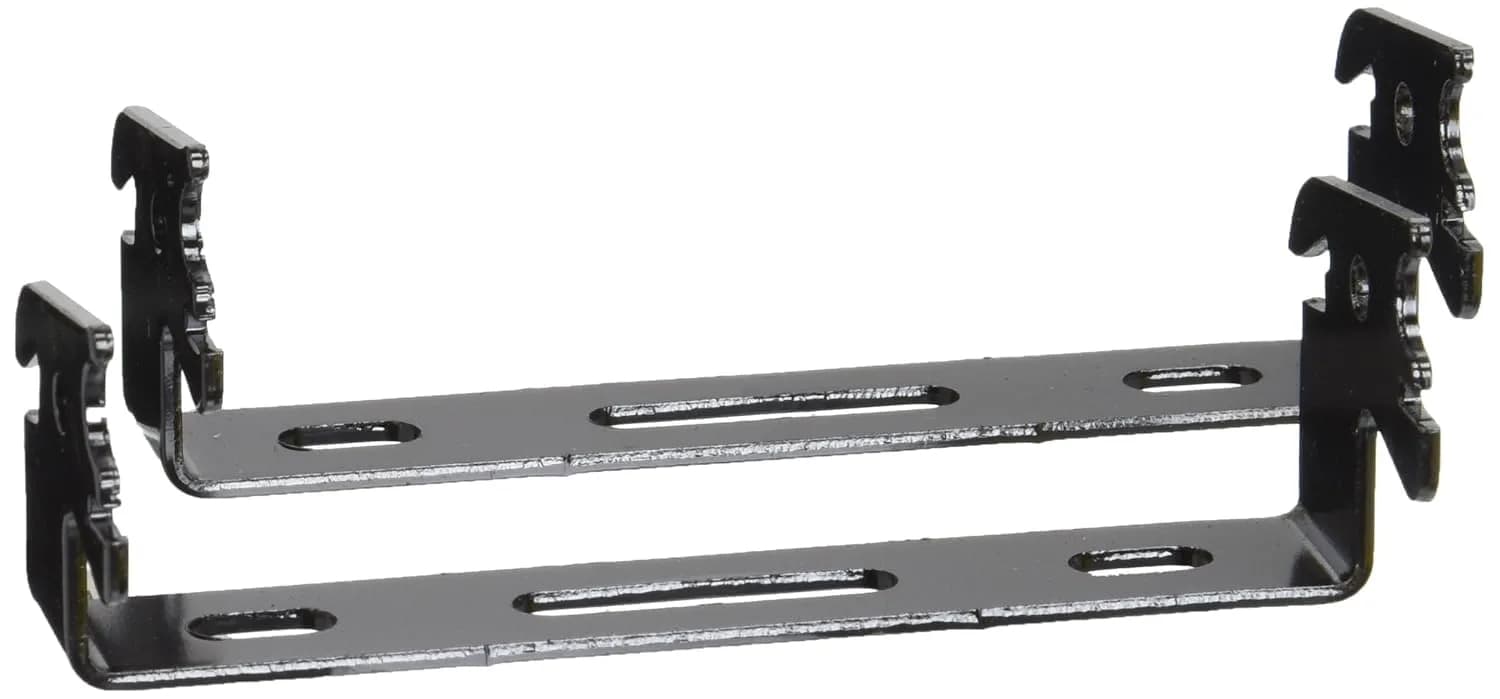 Wall Control Black 1in x 4in C-Bracket Slotted Metal Pegboard Hooks (2-Pack) | Secure Garage Tool Storage - main product image