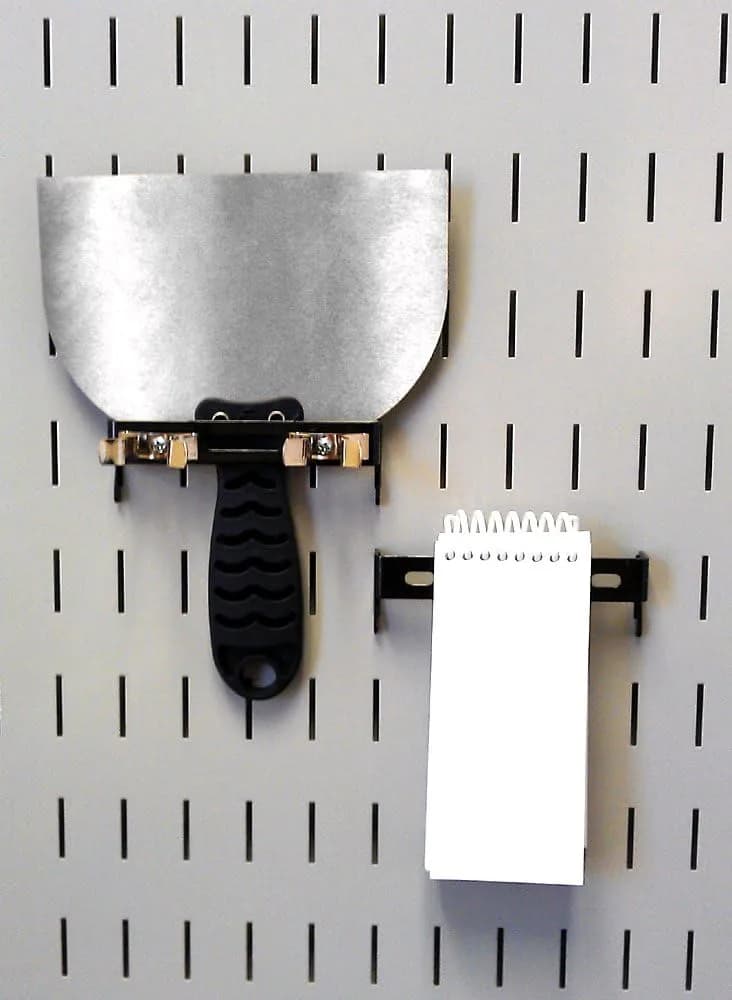 Wall Control Black 1in x 4in C-Bracket Slotted Metal Pegboard Hooks (2-Pack) | Secure Garage Tool Storage - view 5