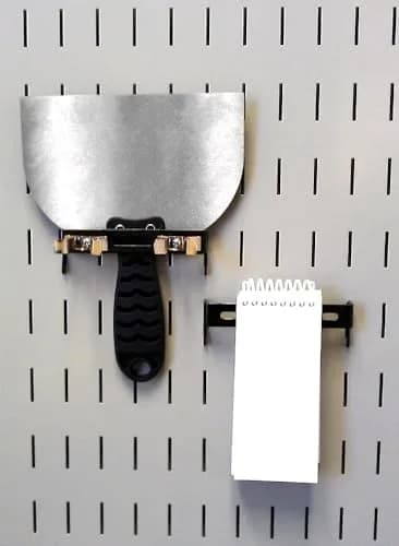 Wall Control Black 1in x 4in C-Bracket Slotted Metal Pegboard Hooks (2-Pack) | Secure Garage Tool Storage thumbnail 5