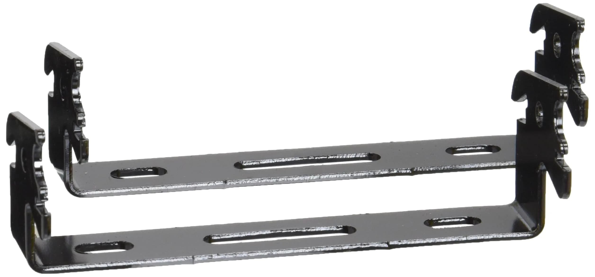 Wall Control Black 1in x 4in C-Bracket Slotted Metal Pegboard Hooks (2-Pack) | Secure Garage Tool Storage - view 2