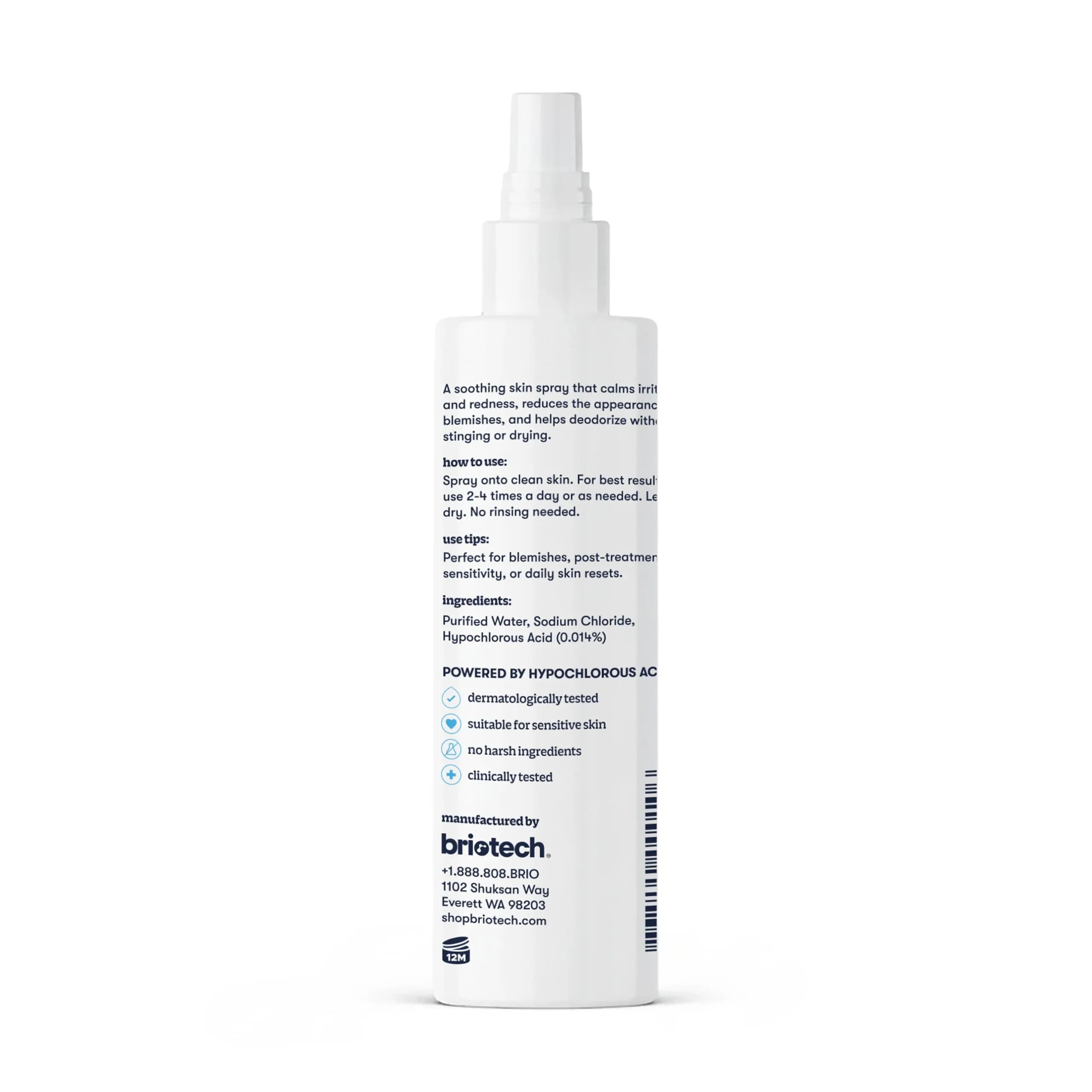 BRIOTECH Hypochlorous Acid Spray for Face and Body 118ml (4 fl oz) | Clinically Tested for Sensitive Skin - view 7