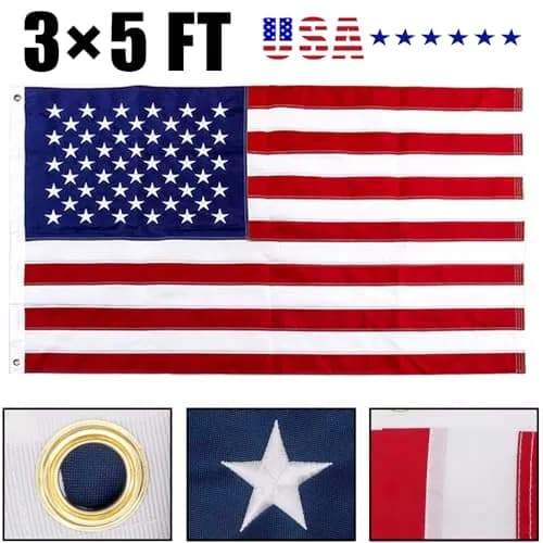 Flags Importer USA Flag 3x5' Nylon Embroidered Indoor & Outdoor Flag thumbnail 7