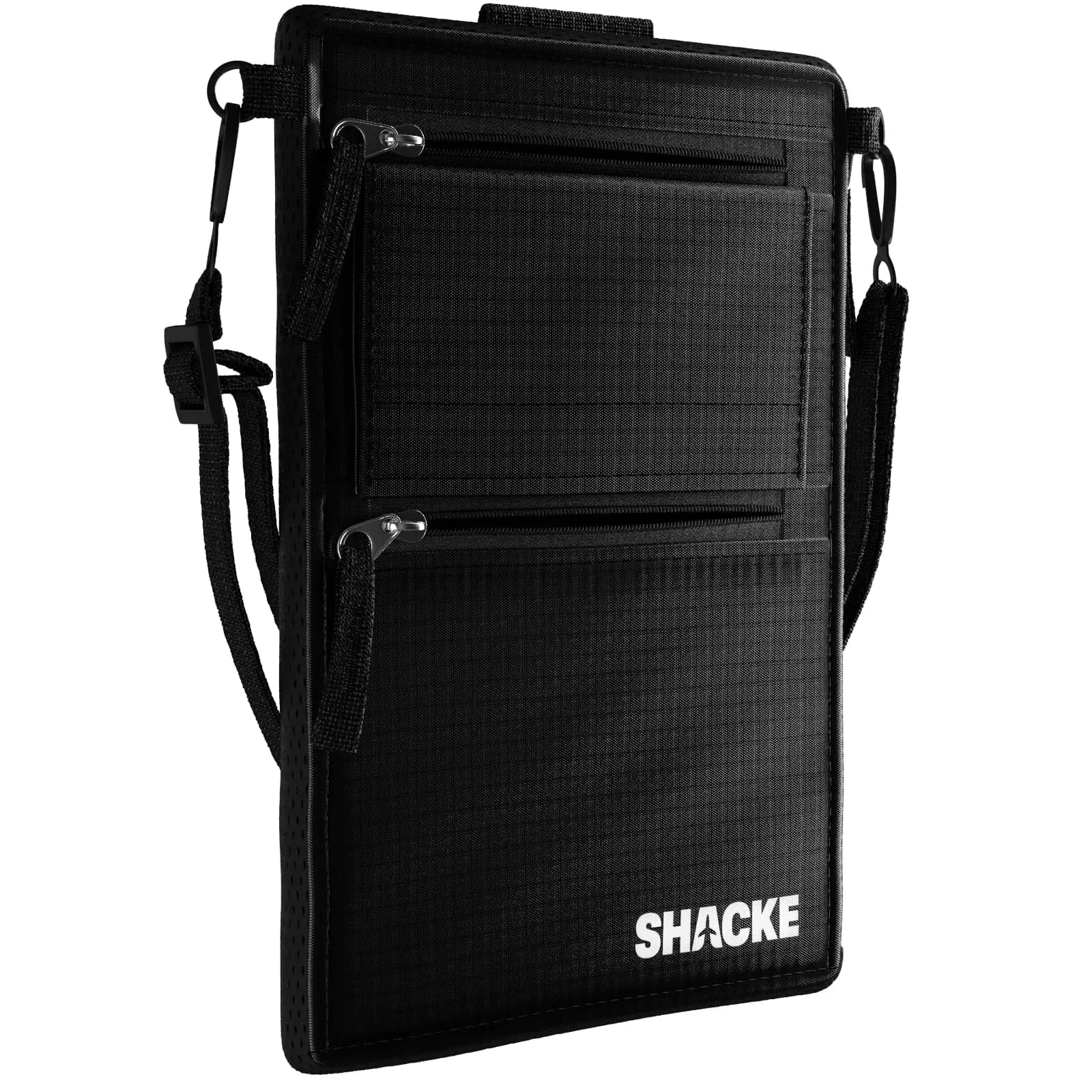 Shacke Neck Pouch & 2-in-1 Belt Wallet – RFID Passport Holder, 12.8cm x 19.1cm (5" x 7.4") — Black Belt Wallet