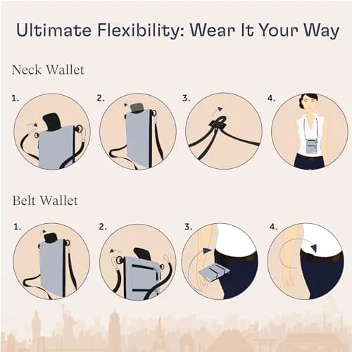 Shacke Hidden Belt Wallet Black 20cm (7.8in) | RFID Blocking Passport Holder for Belt Loop thumbnail 5