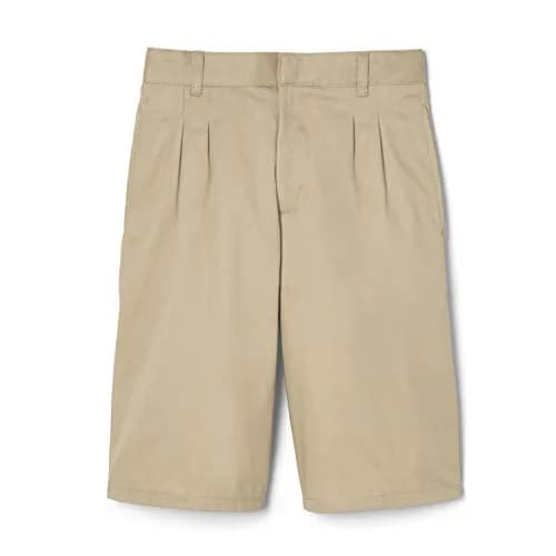 French Toast Boys' Adjustable Waist Twill Pleated Short, Khaki, Size 5 | Wrinkle-Resistant, Perfect Fit thumbnail 1