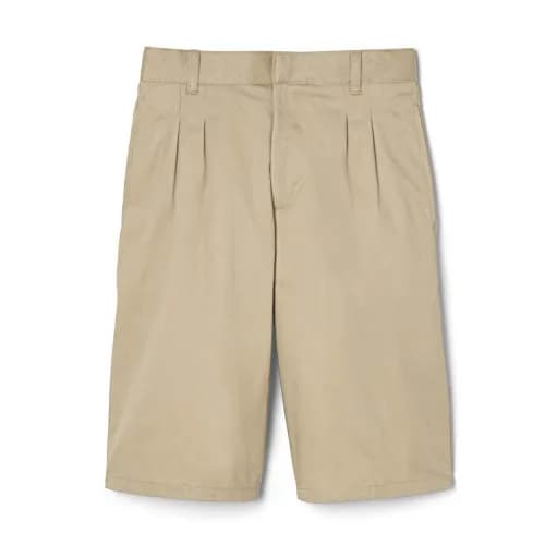 French Toast Boys' Adjustable Waist Twill Pleated Short, Khaki, Size 5 | Wrinkle-Resistant, Perfect Fit thumbnail 3