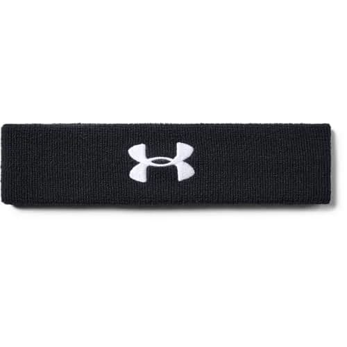 Under Armour Men's Performance Headband Black (001)/White One Size | Sweat-Wicking & Quick-Dry for Sports thumbnail 1