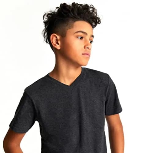 French Toast Boys' Short Sleeve V-Neck T-Shirt, White, 6-7 | Classic casual style for active boys thumbnail 2