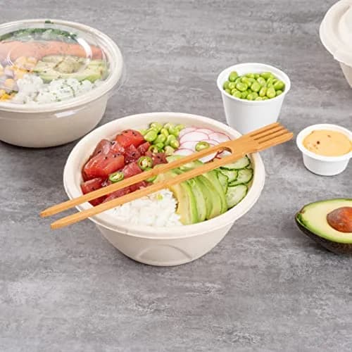 Restaurantware 10 in Bamboo Chopsticks with Fork, All-In-One, 100 Count | Eco-Friendly, Disposable Utensils for Food Trucks & Restaurants thumbnail 7