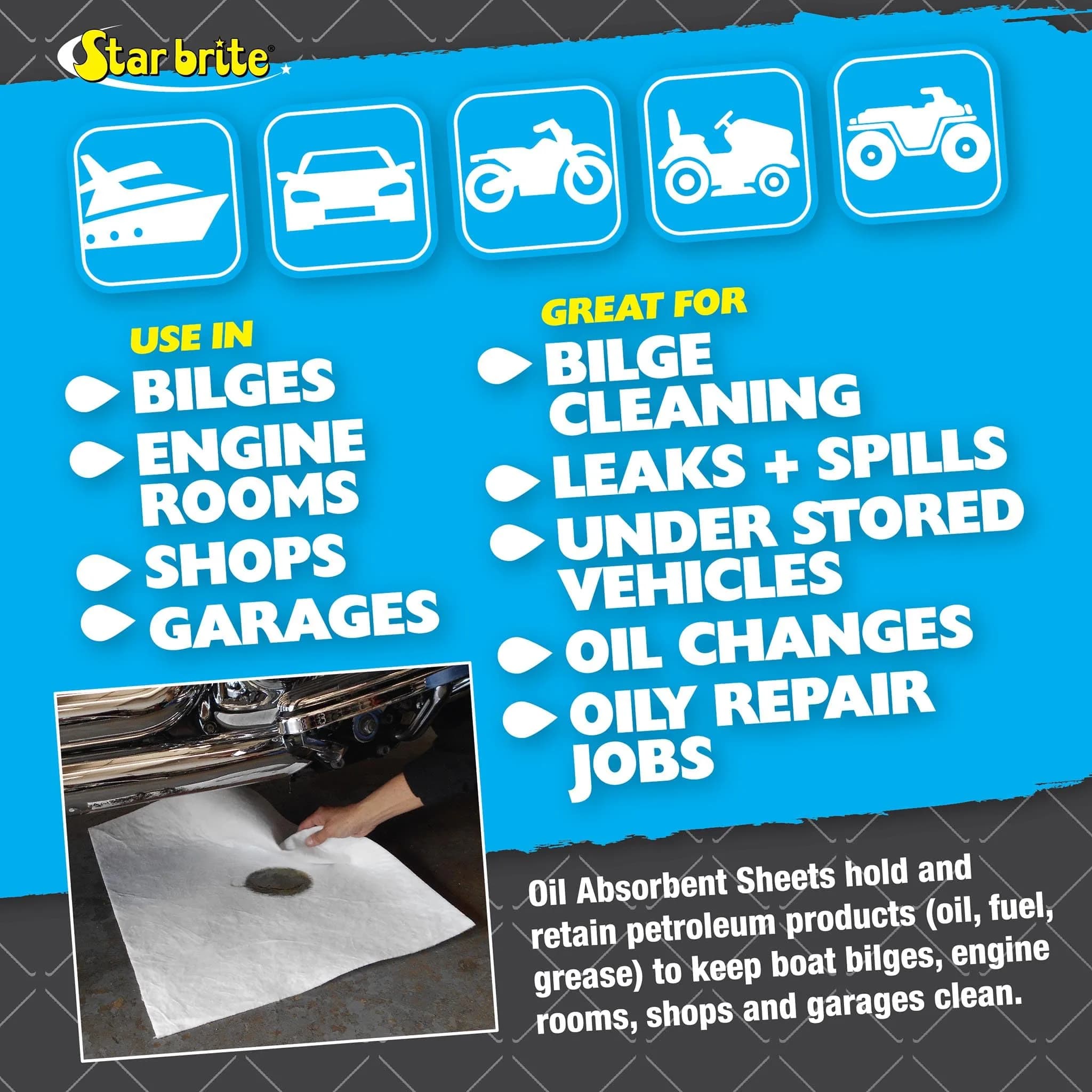STAR BRITE Bilge Oil Pads - Absorbs Oil, Repels Water | 6.53 kg (14.4 lb) Pack - view 3
