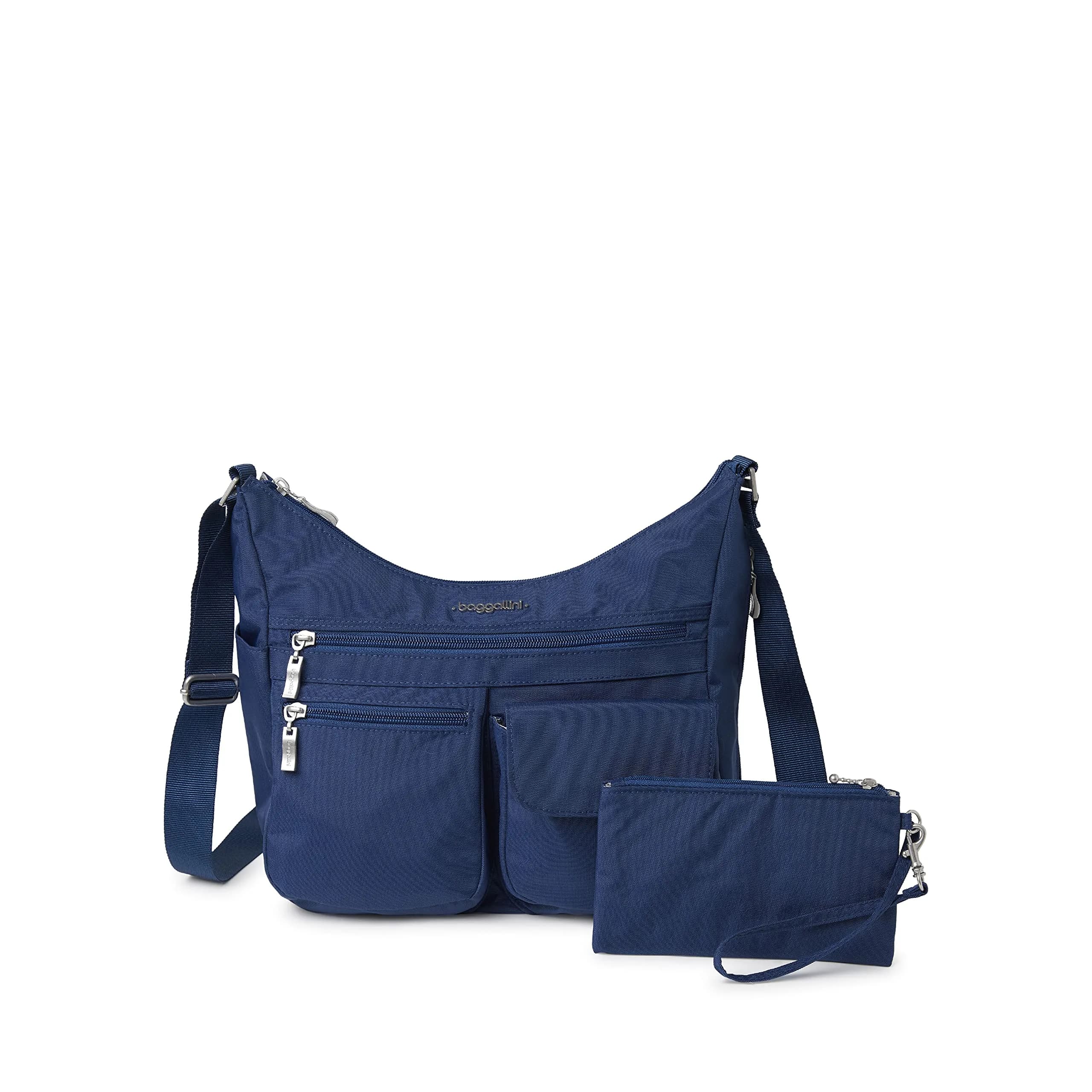 Baggallini Everywhere Bagg Hobo Crossbody Bag 25.5cm (10 inches) | Water-Resistant Travel Bag with RFID Wristlet — Pacific