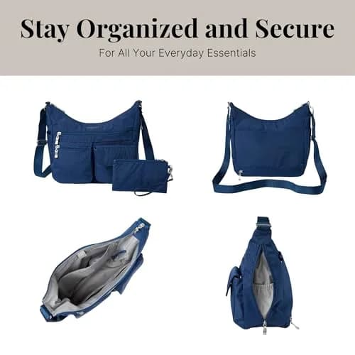 Baggallini Everywhere Bagg Hobo Crossbody Bag 25.5cm (10 inches) | Water-Resistant Travel Bag with RFID Wristlet thumbnail 6