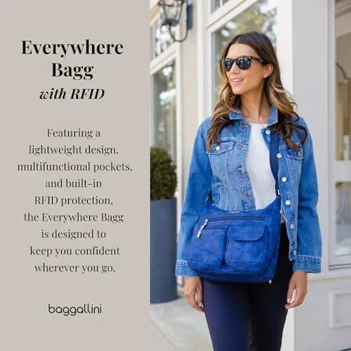 Baggallini Everywhere Bagg Hobo Crossbody Bag 25.5cm (10 inches) | Water-Resistant Travel Bag with RFID Wristlet thumbnail 2