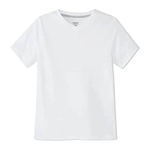 French Toast Boys' Short Sleeve V-Neck T-Shirt, White, 14-16 | Breathable Cotton for Active Boys thumbnail 1