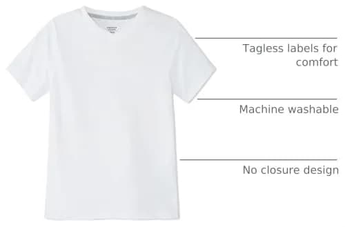 French Toast Boys' Short Sleeve V-Neck T-Shirt, White, 14-16 | Breathable Cotton for Active Boys thumbnail 4