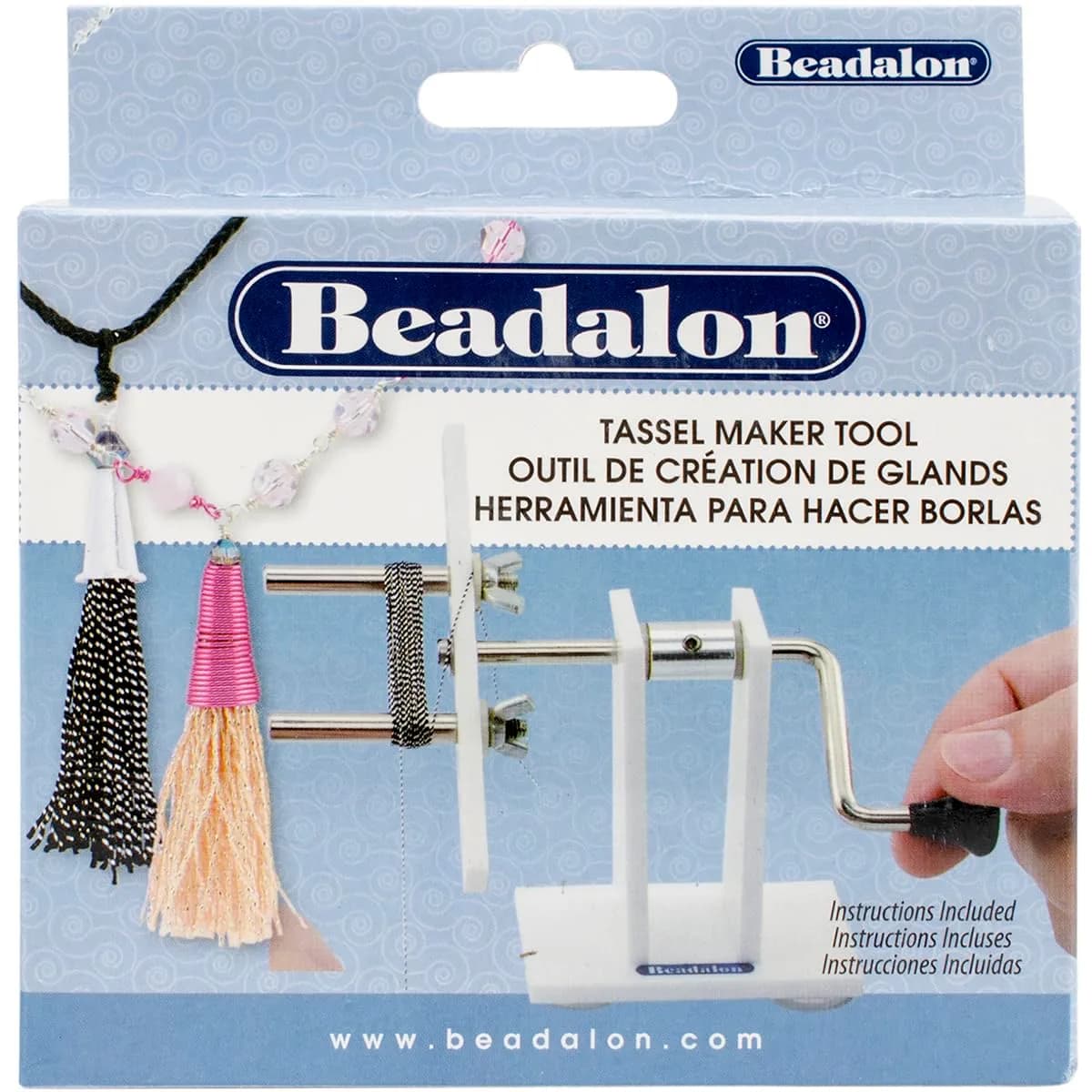 Beadalon Art_Craft_Kit White | Adjustable Tassel Maker for Jewelry & Crafts - main product image