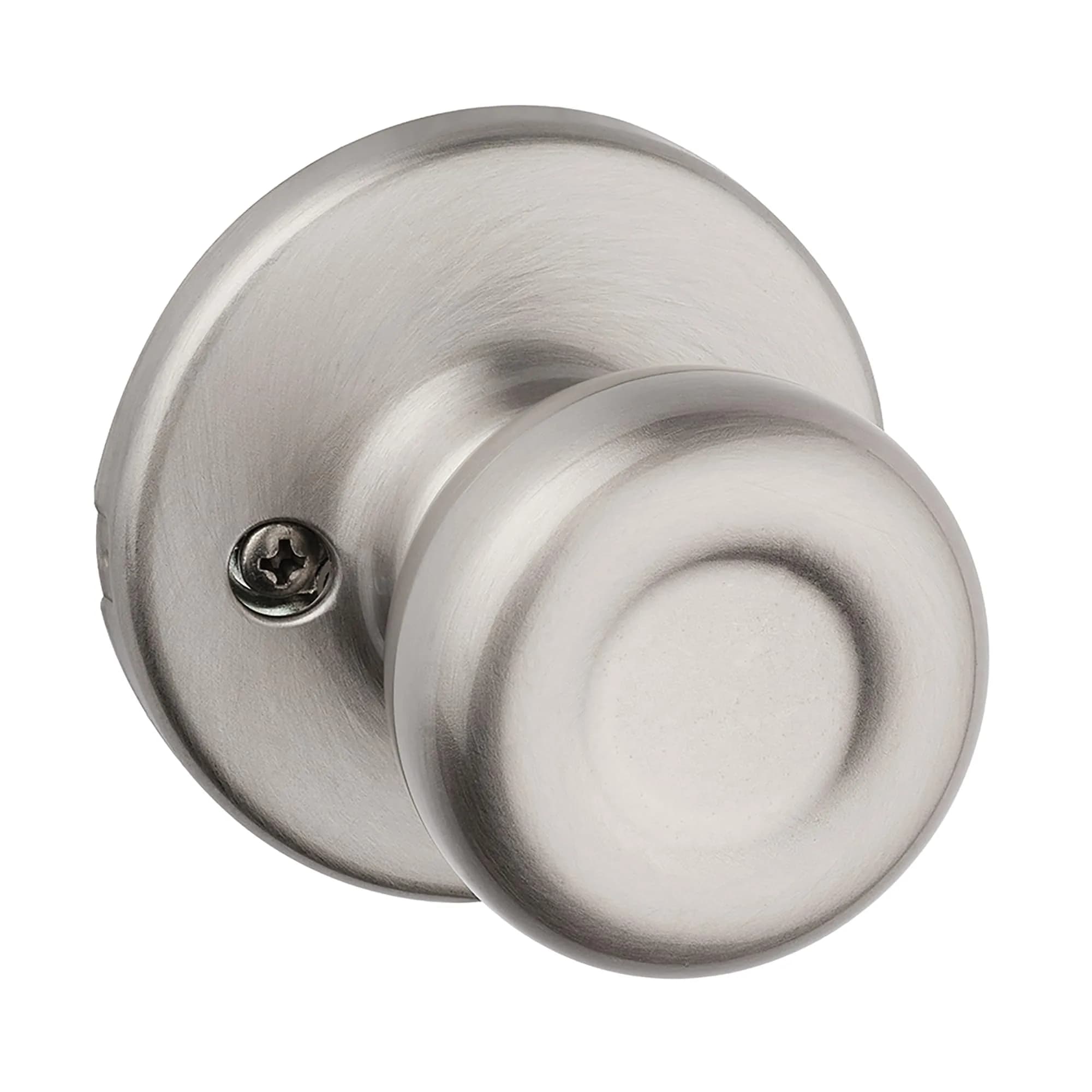 Kwikset Tylo Dummy Door Knob, Satin Nickel | Single-Sided Interior Push/Pull Handle for Closets, French Doors, Pantries